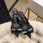 Zapatos de tacón alto con tiras en los dedos para mujer